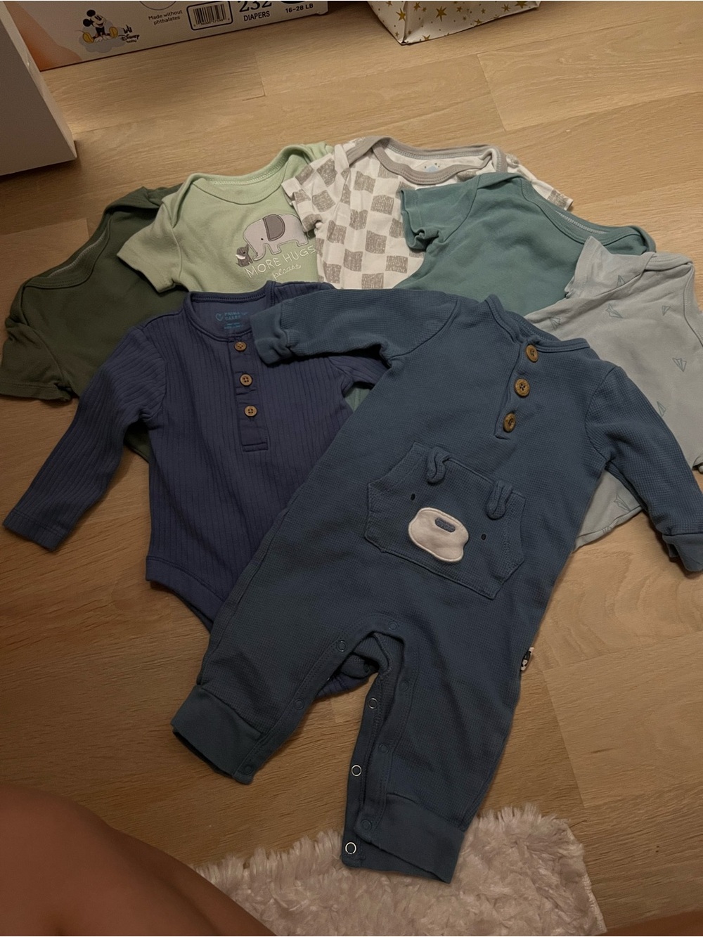 Bundle on Blue and Green Baby One-Piece
